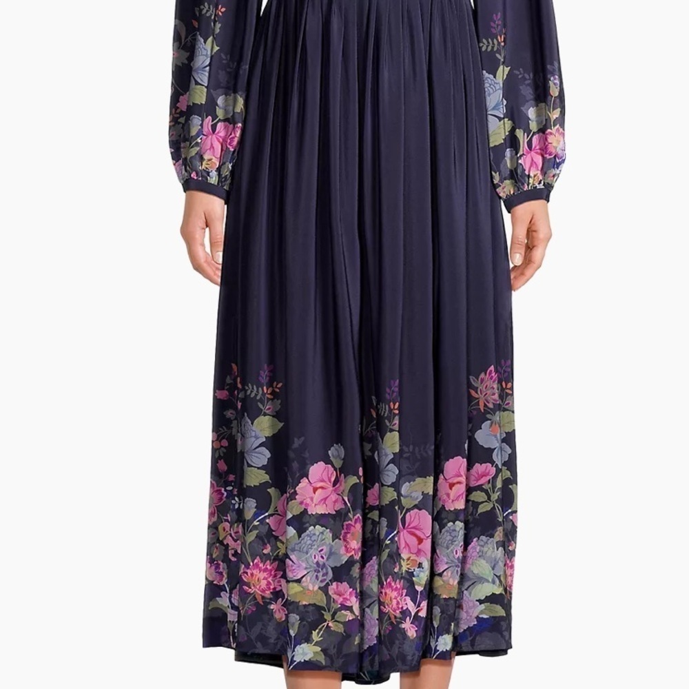 Johnny Was Embroidered jewled VALERIA SILK MAXI DRESS NWT - Picture 7 of 13